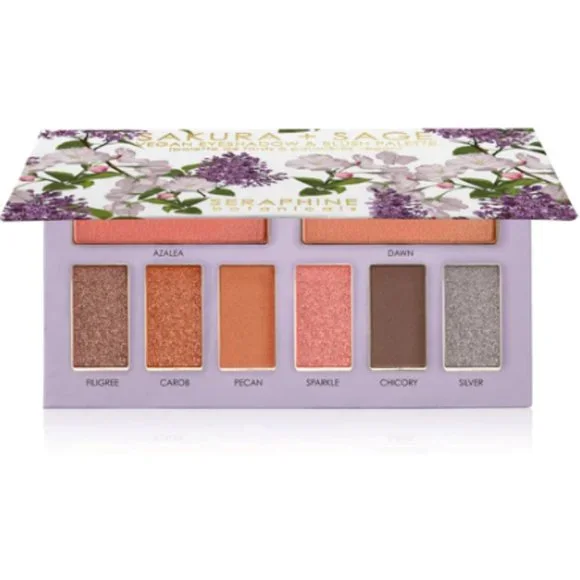 Sakura + Sage Vegan Eyeshadow & Blush Palette by Seraphine Botanicals - Picture 2 of 4